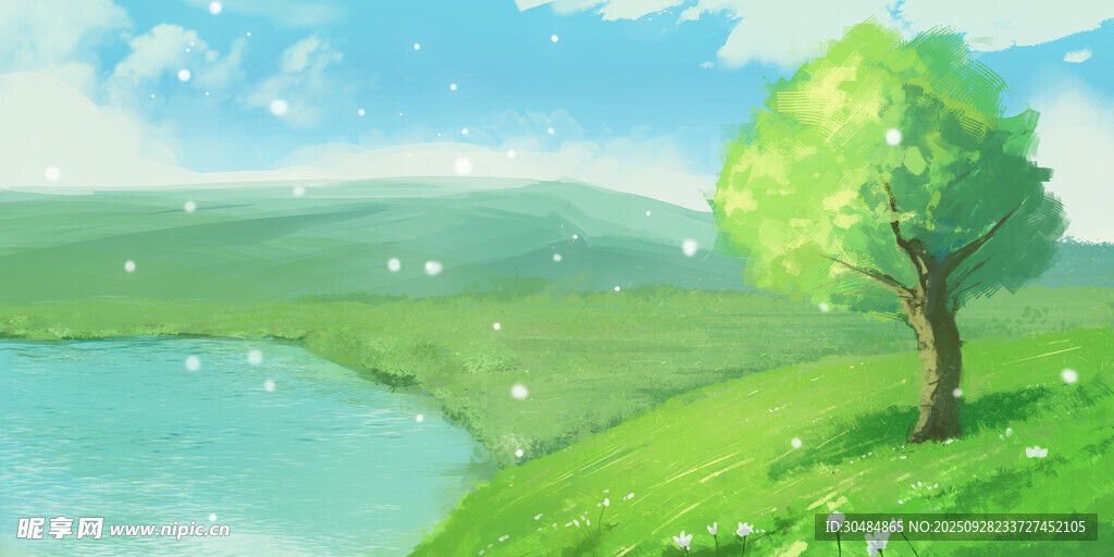 小清新郊外插画