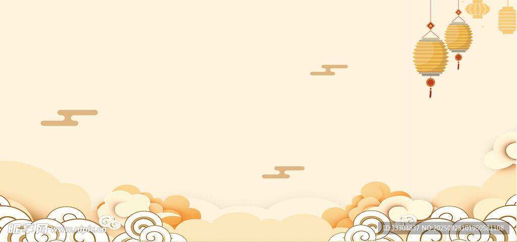 中式古典风祥云飞鸟背景图