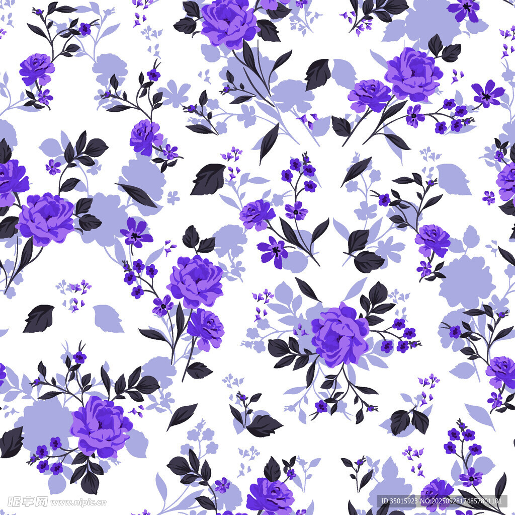 紫色花卉图案背景