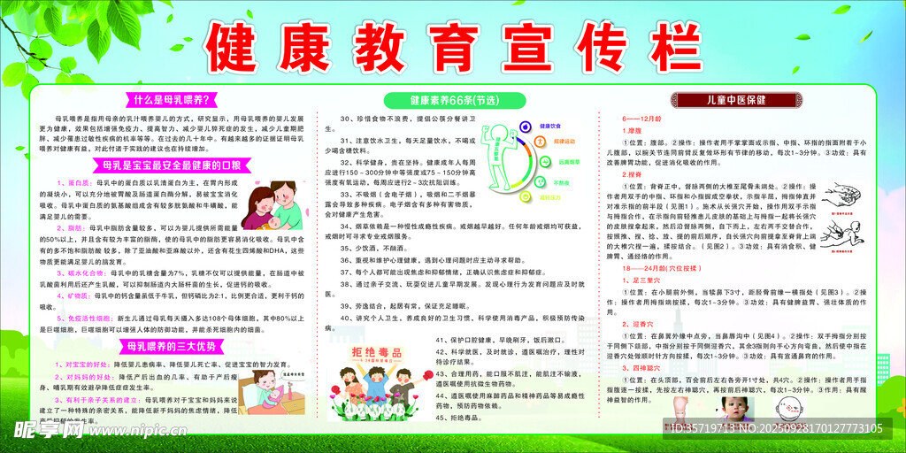 健康教育宣传栏展示