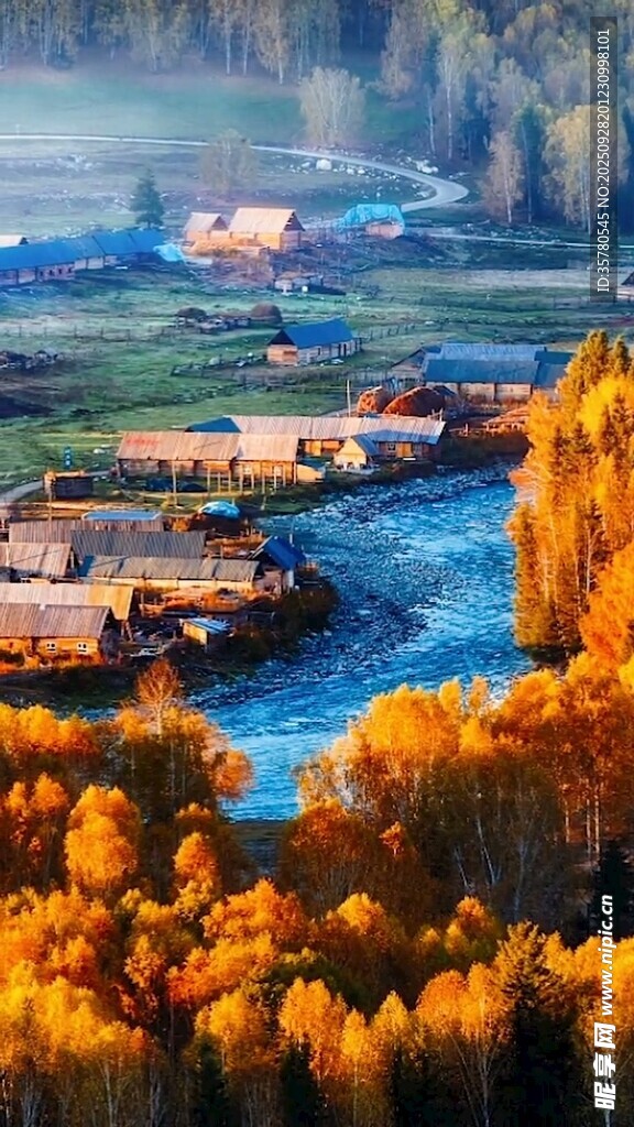 秋日乡村美景如画