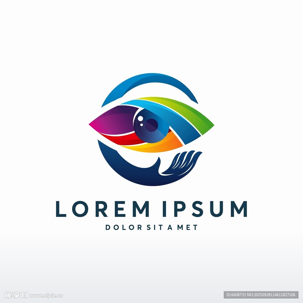 多彩抽象眼形企业标志