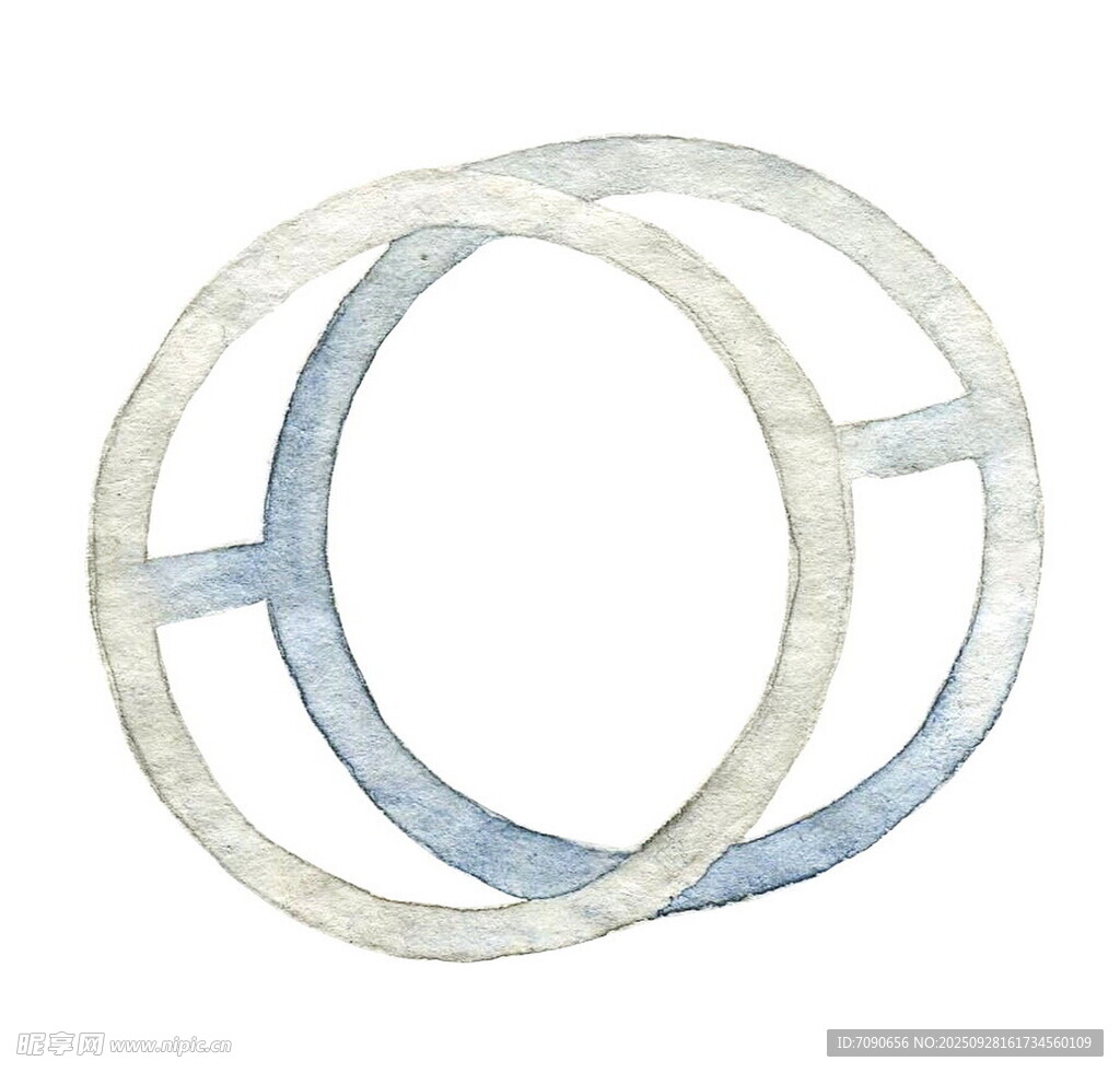 双环水彩画图案