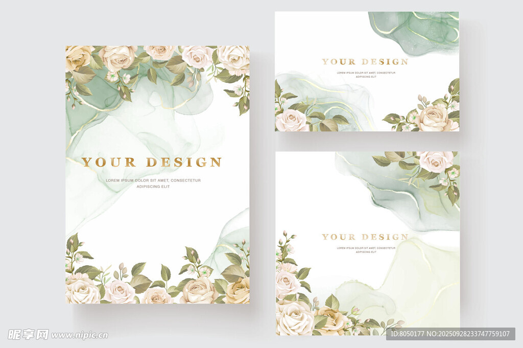 花卉背景婚礼请柬设计