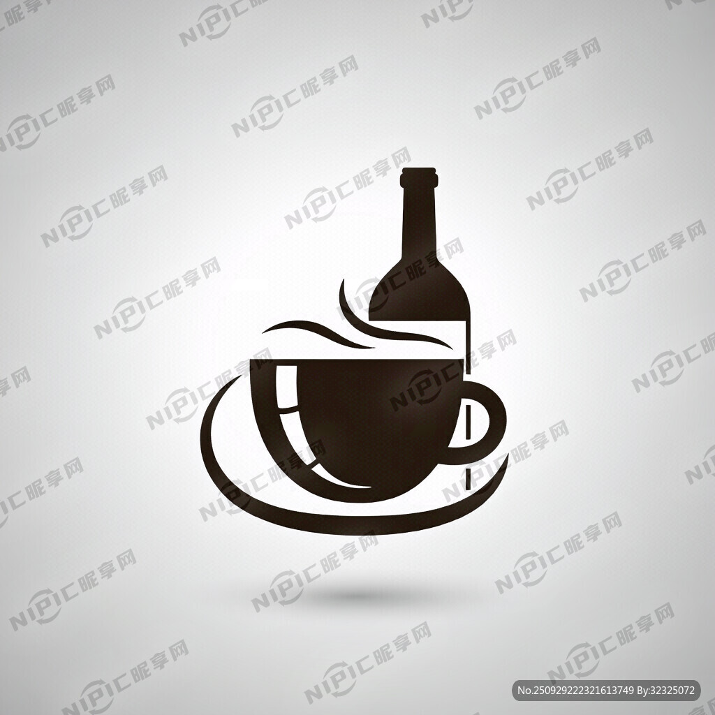 咖啡和酒生成一个logo