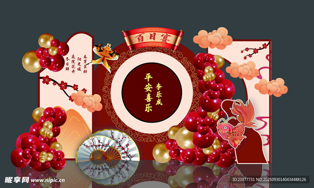 百日宴展板舞台背景