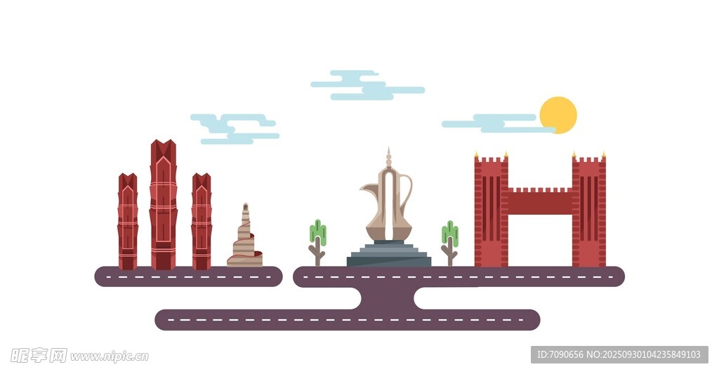 城市地标建筑景观图