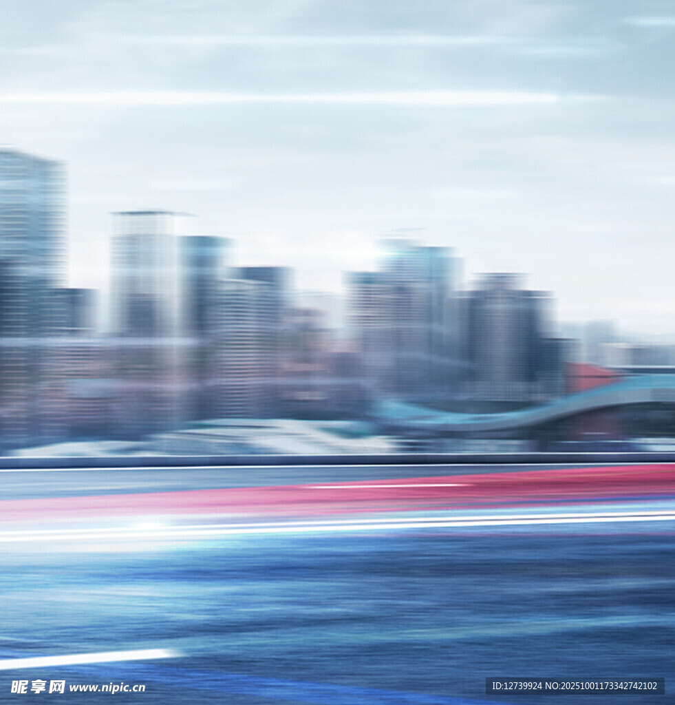 城市道路上的动感光影背景