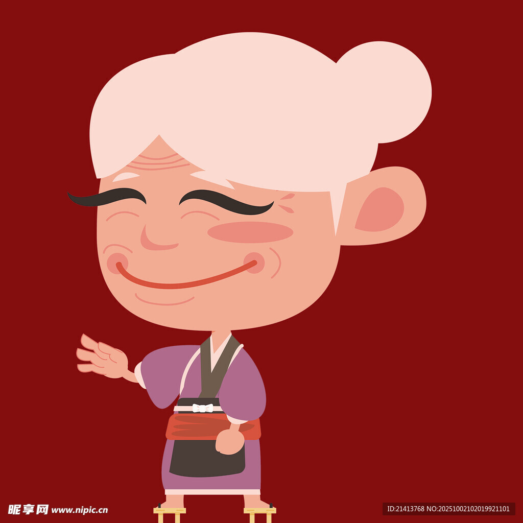 慈祥老奶奶推着小推车