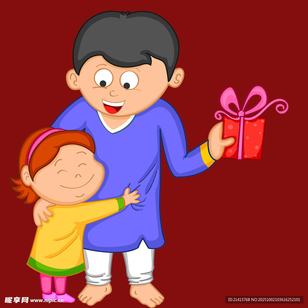 哥哥给妹妹送礼物