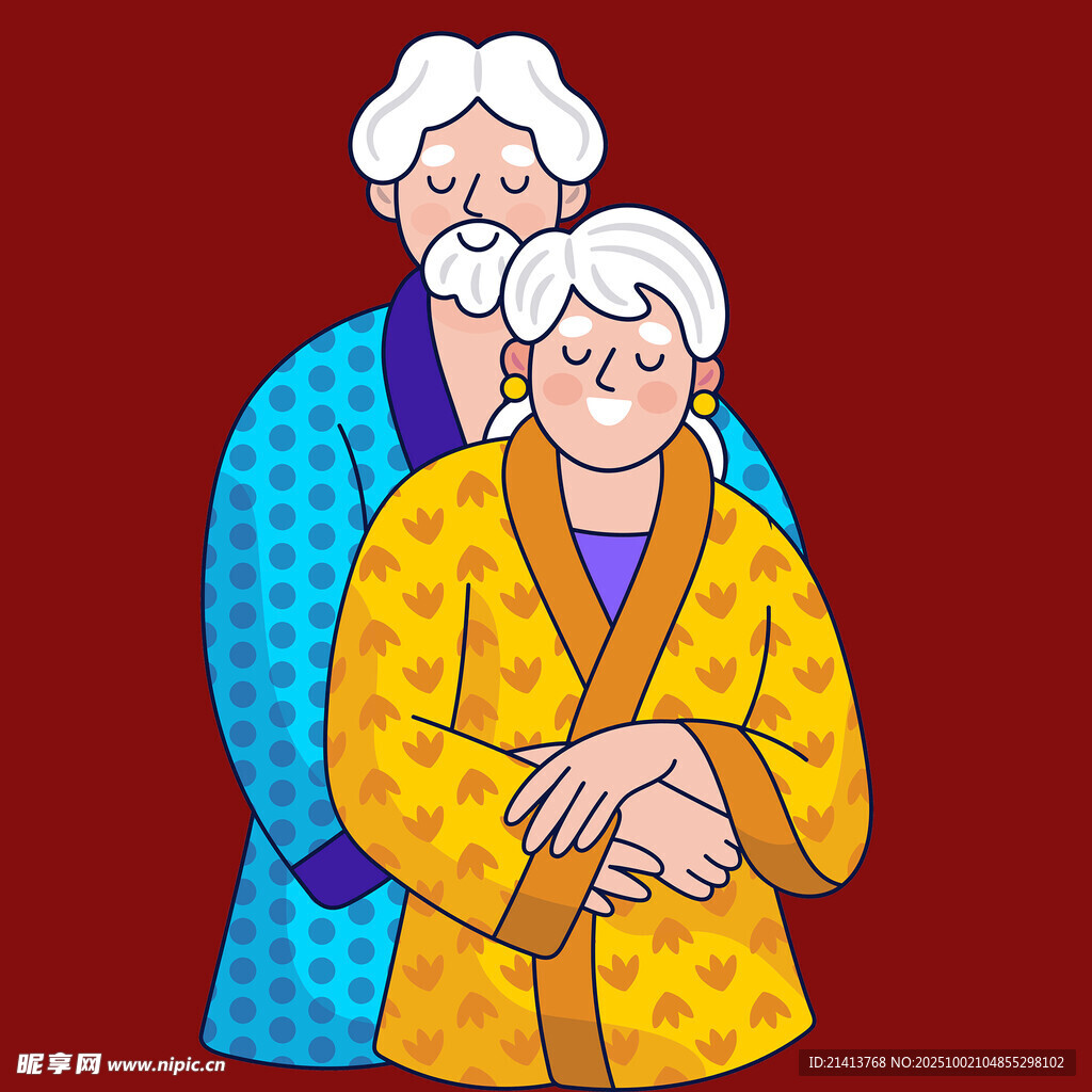 温馨相伴的老年夫妻