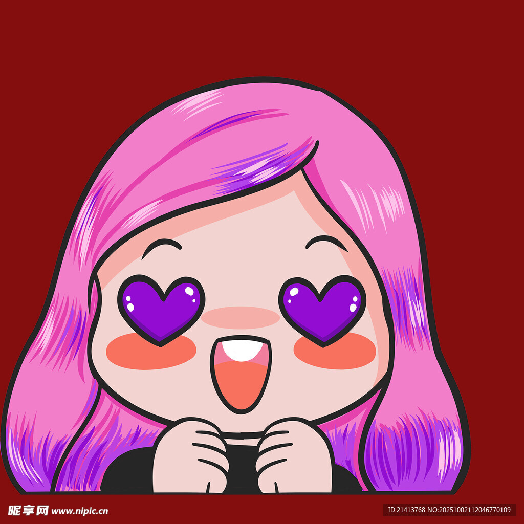 爱心眼萌妹超甜表情