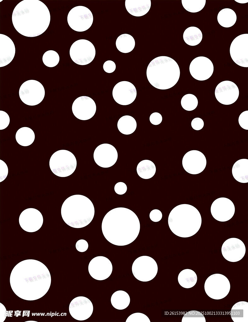 黑色背景白色圆点图案
