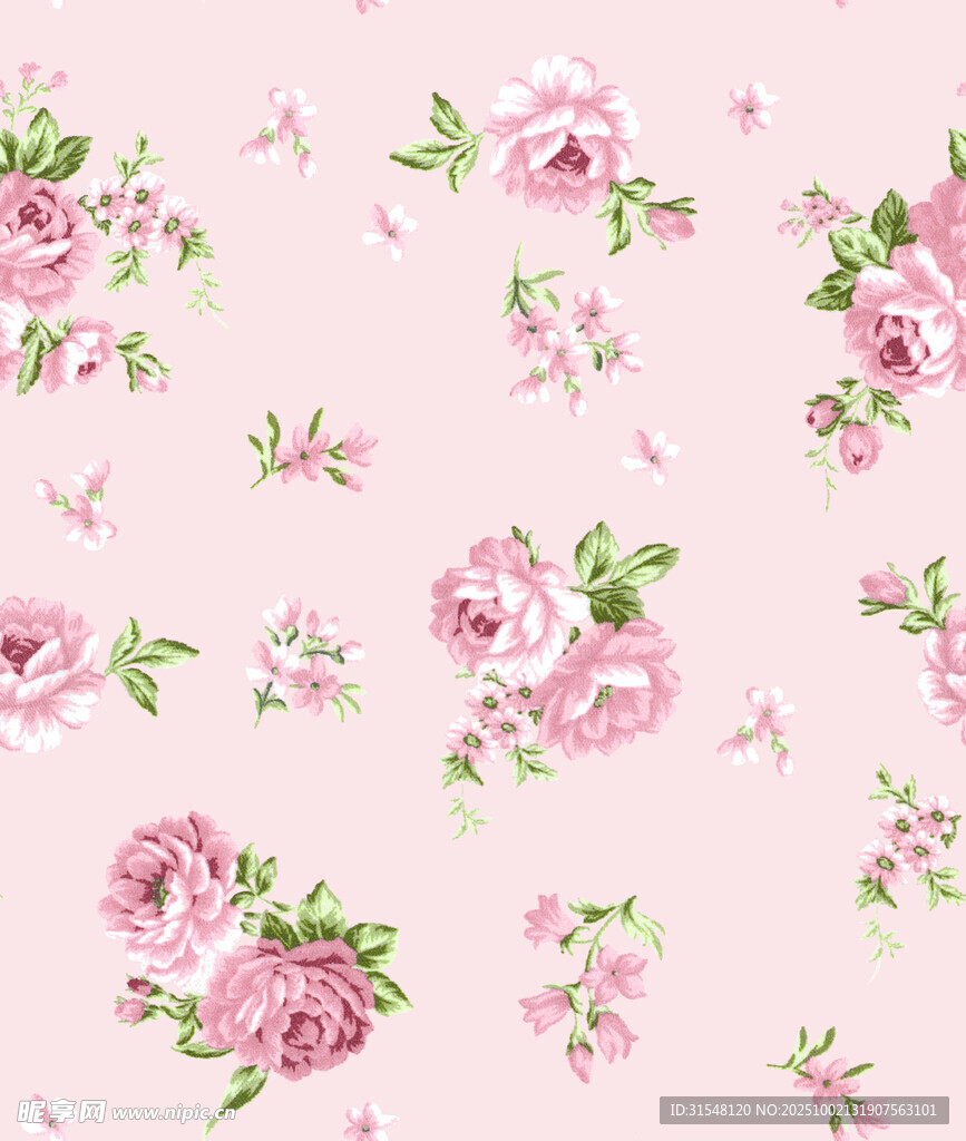 粉色花卉图案背景纹理