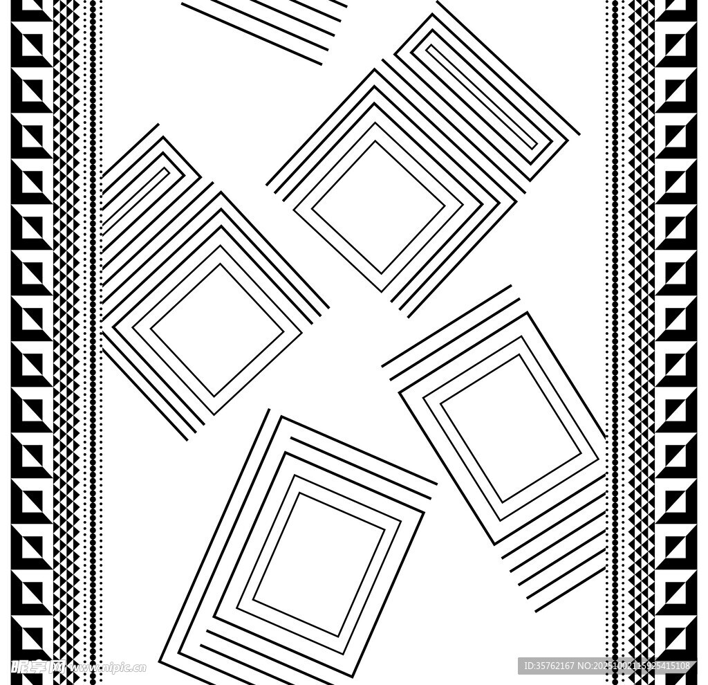 几何线条方形图案设计元素