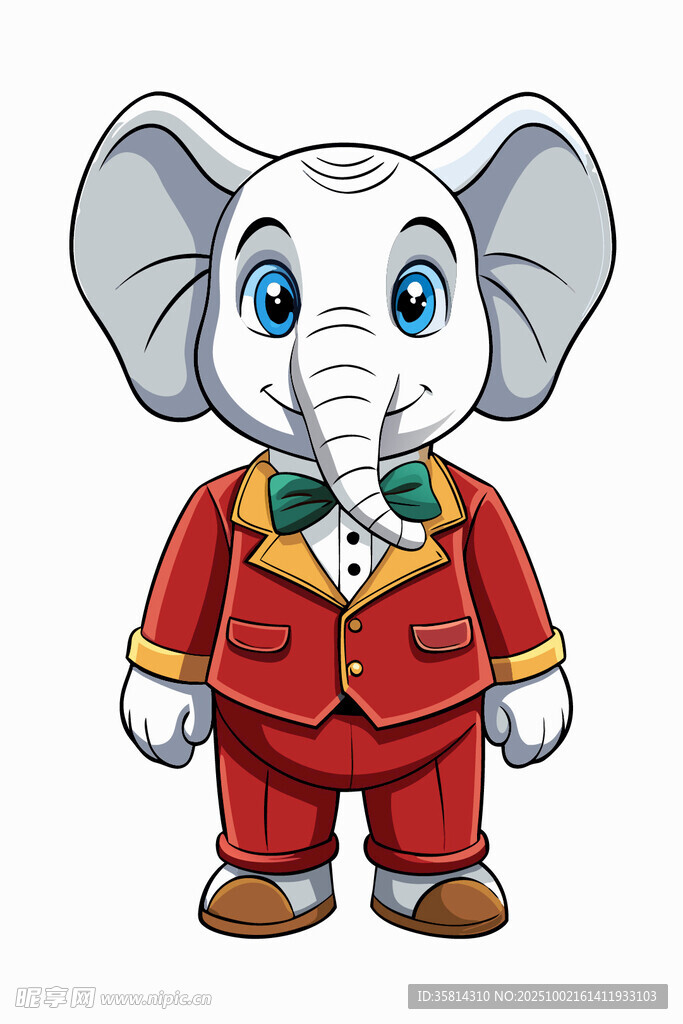 穿礼服的可爱大象