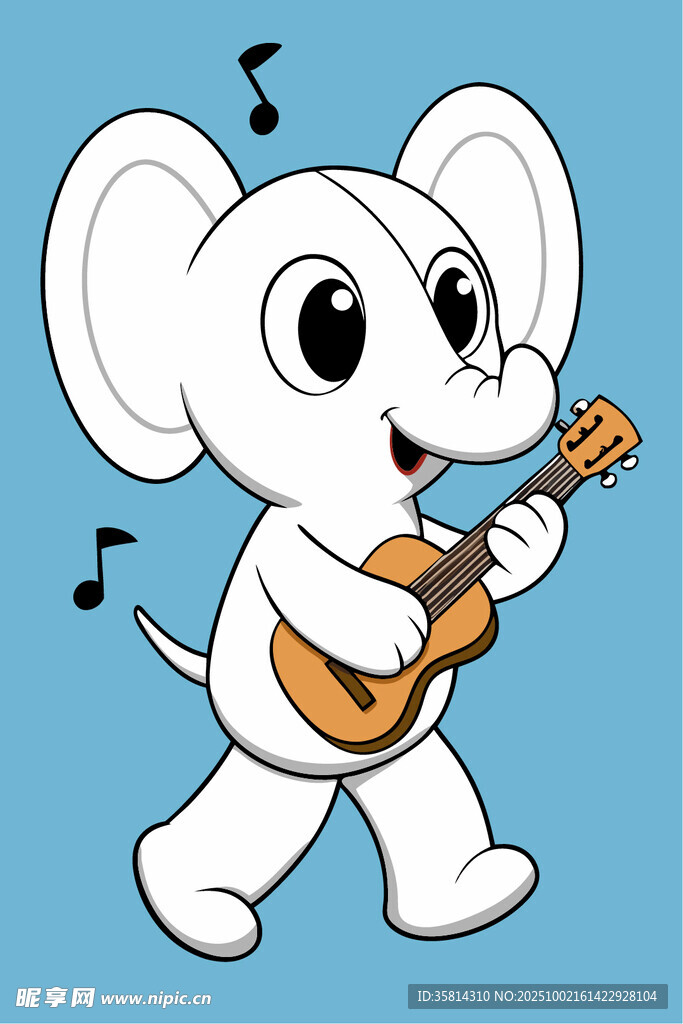 大象欢快弹吉他