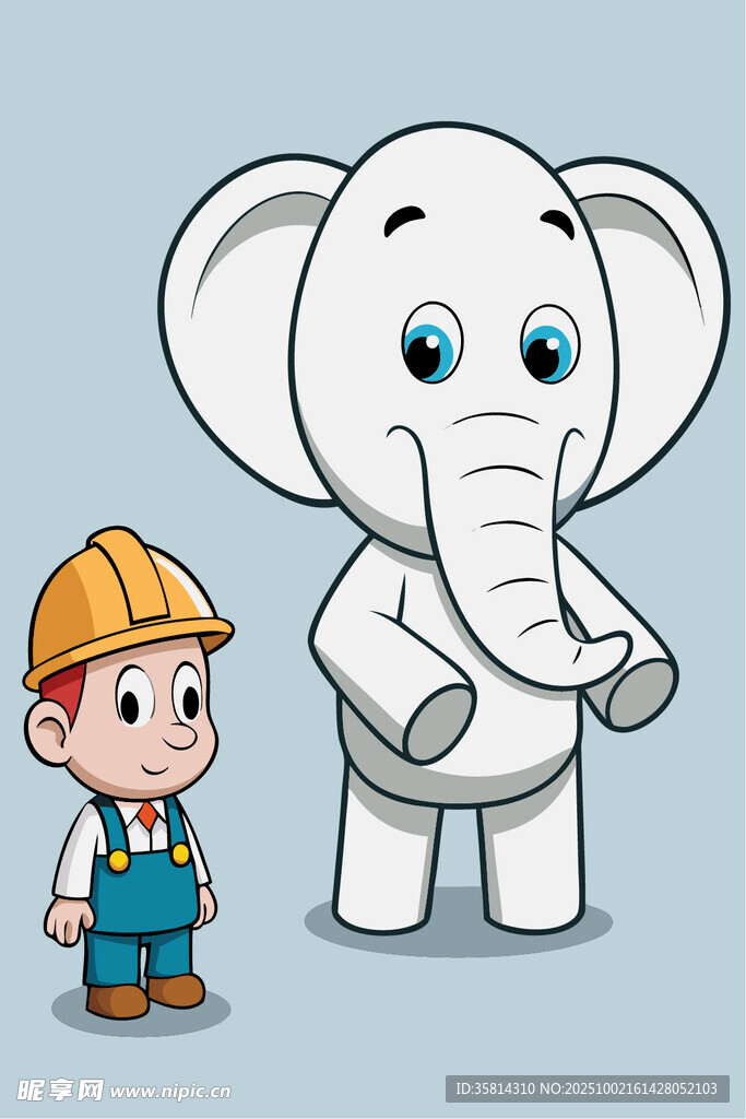 小男孩与大象的温馨场景