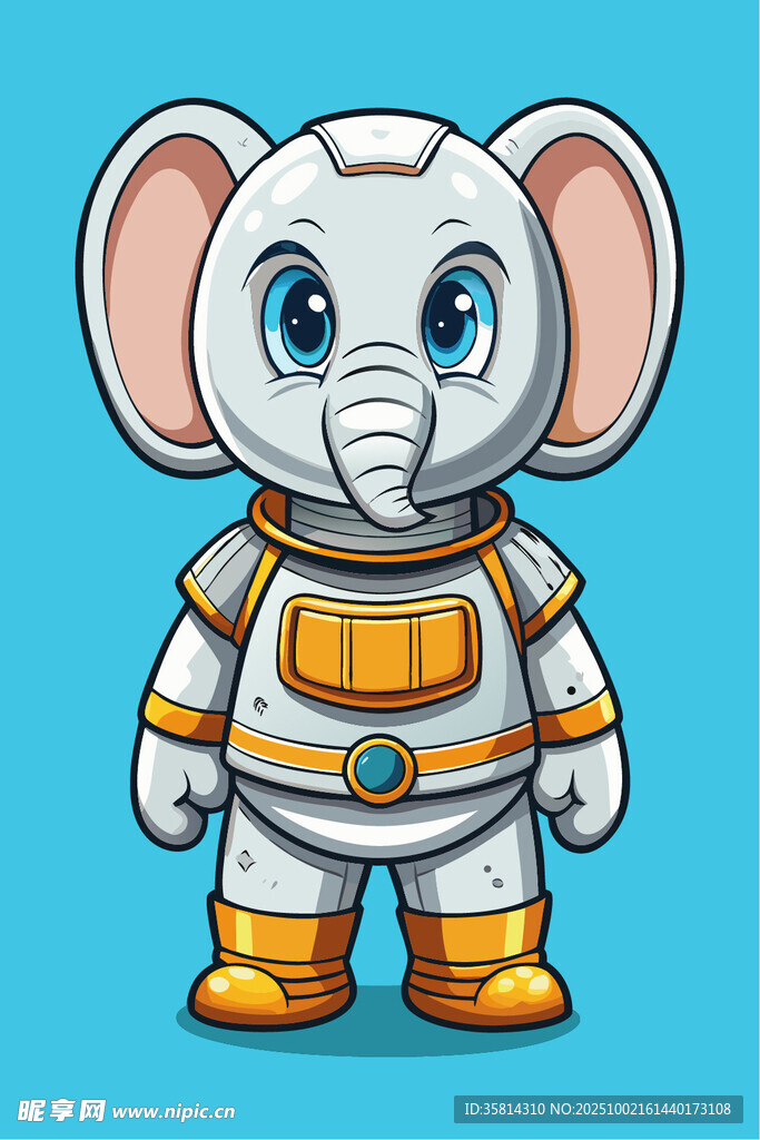 宇航服大象卡通形象