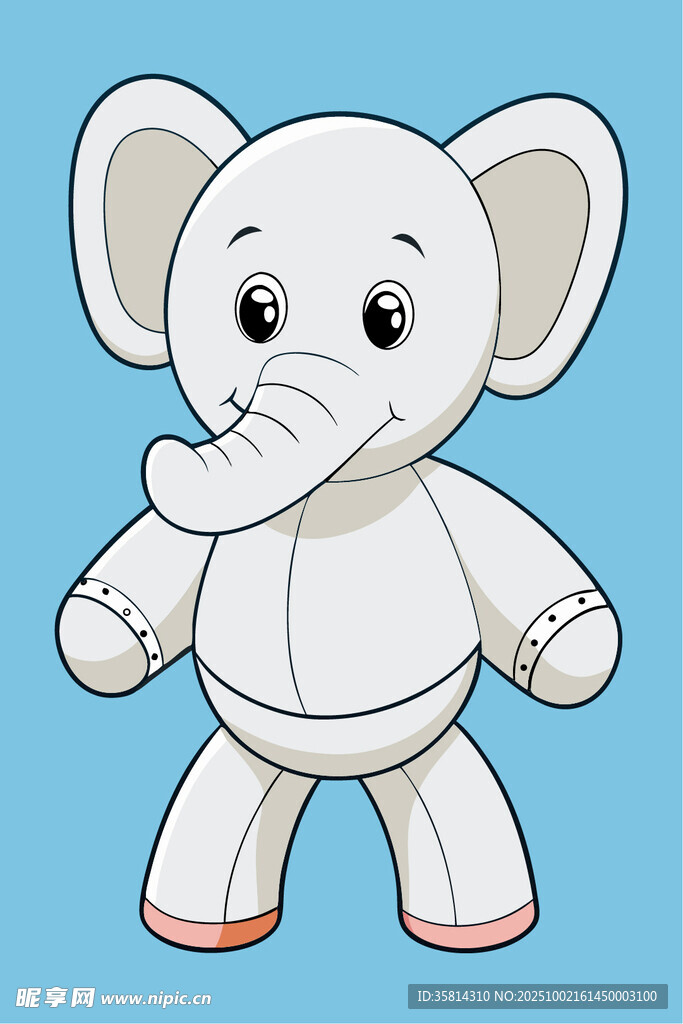 可爱卡通大象玩偶形象