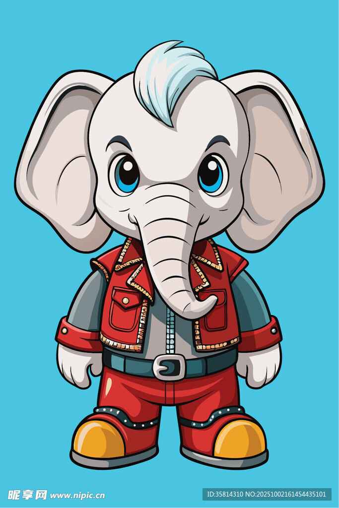 穿红衣的卡通大象