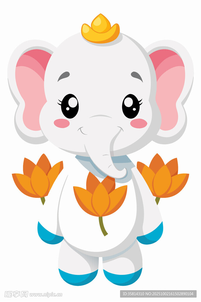 戴皇冠的萌象与枫叶