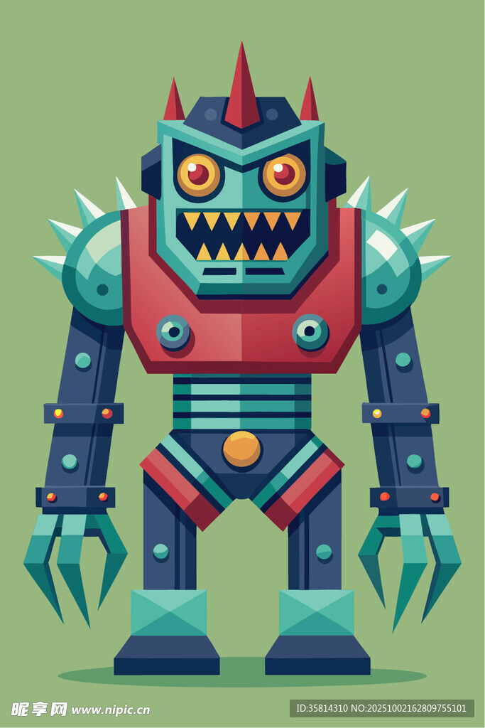 凶猛造型的科幻机器人