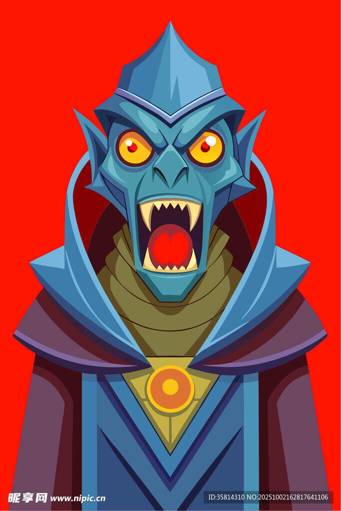 邪恶巫师角色插画