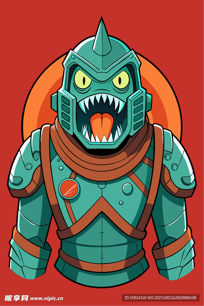 绿色机甲怪兽形象