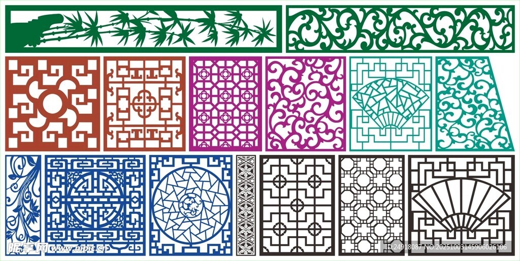 窗花 镂空花纹 屏风 隔断雕花