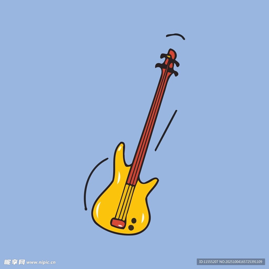 黄色电吉他插画