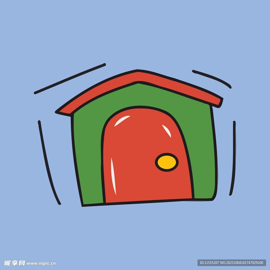手绘卡通风格宠物小房子