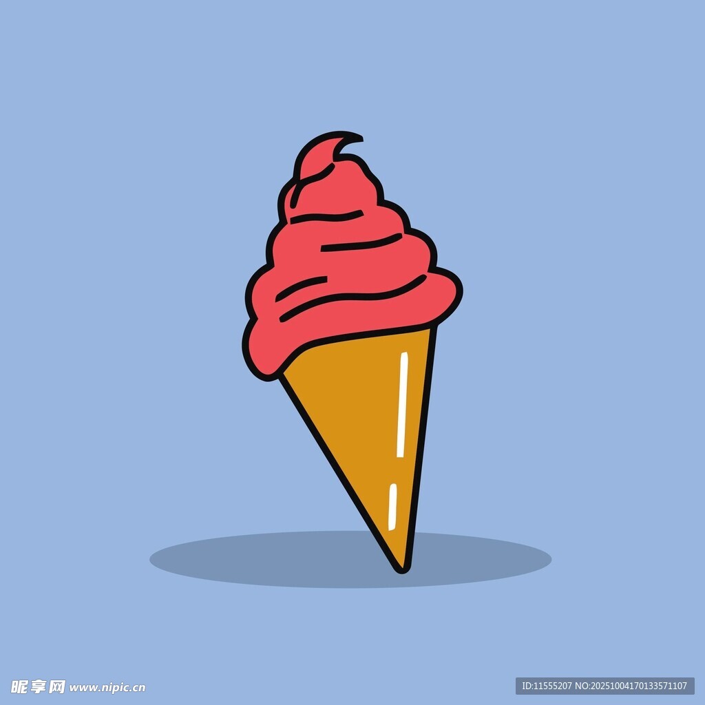 卡通粉色冰淇淋甜筒