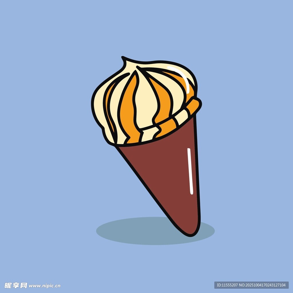 卡通风格冰淇淋甜筒