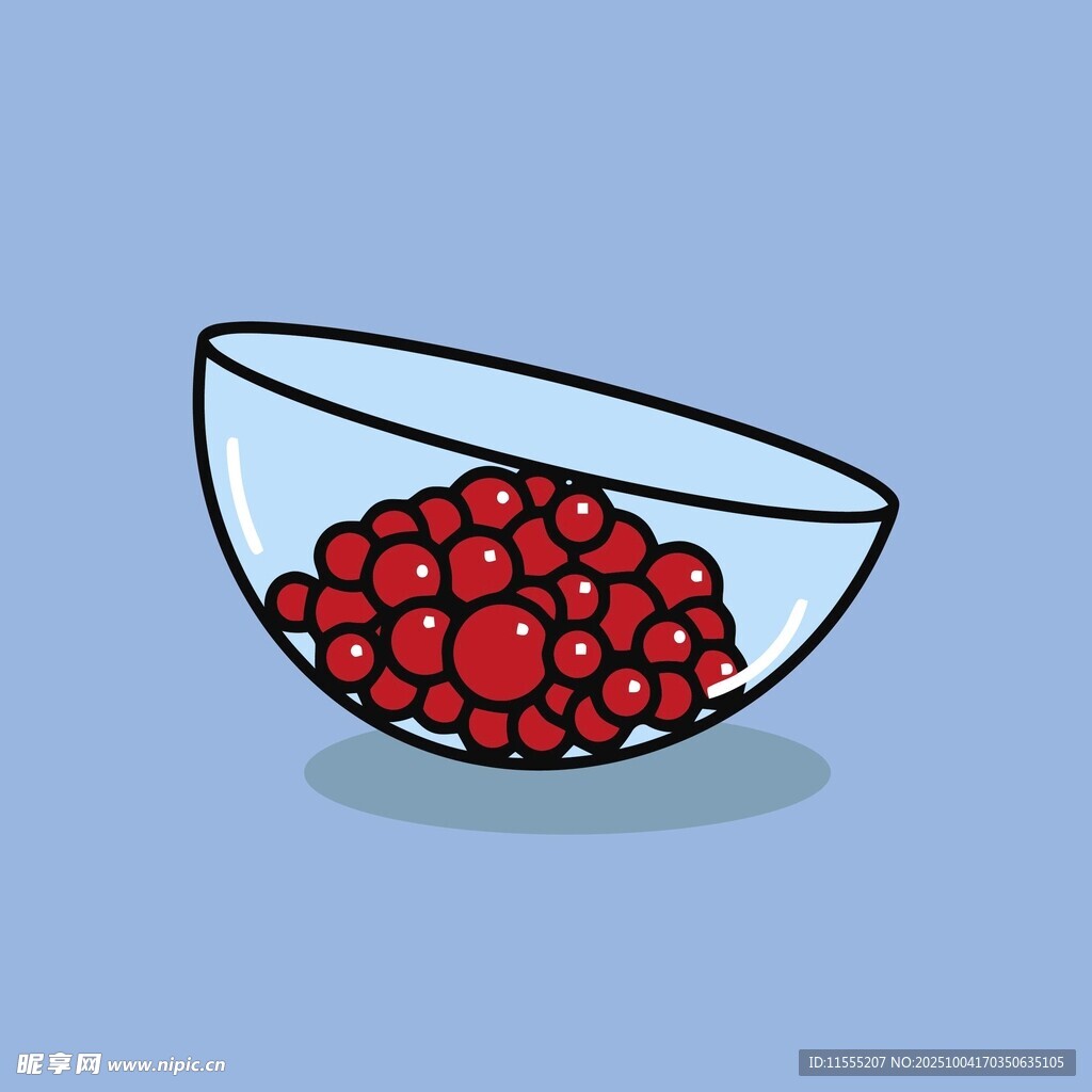 碗中红果插画