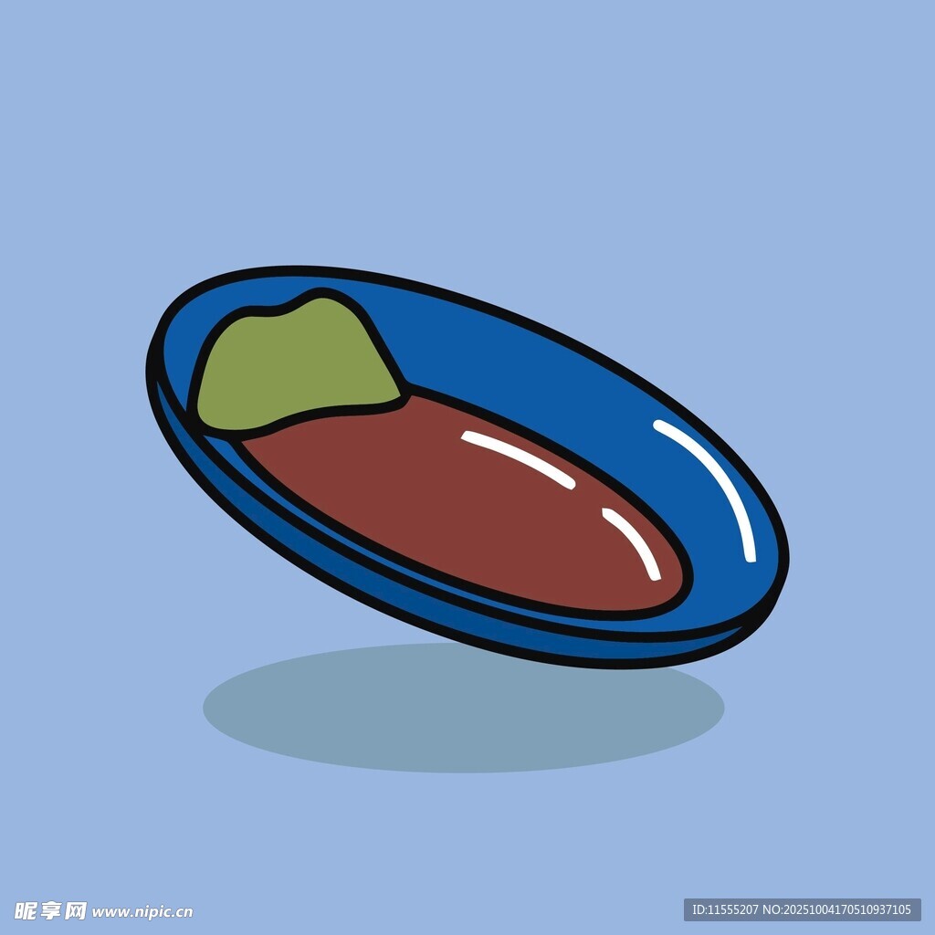 蓝色盘中的红绿食物