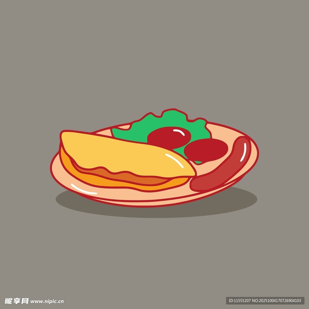 美味煎饼搭配新鲜蔬菜