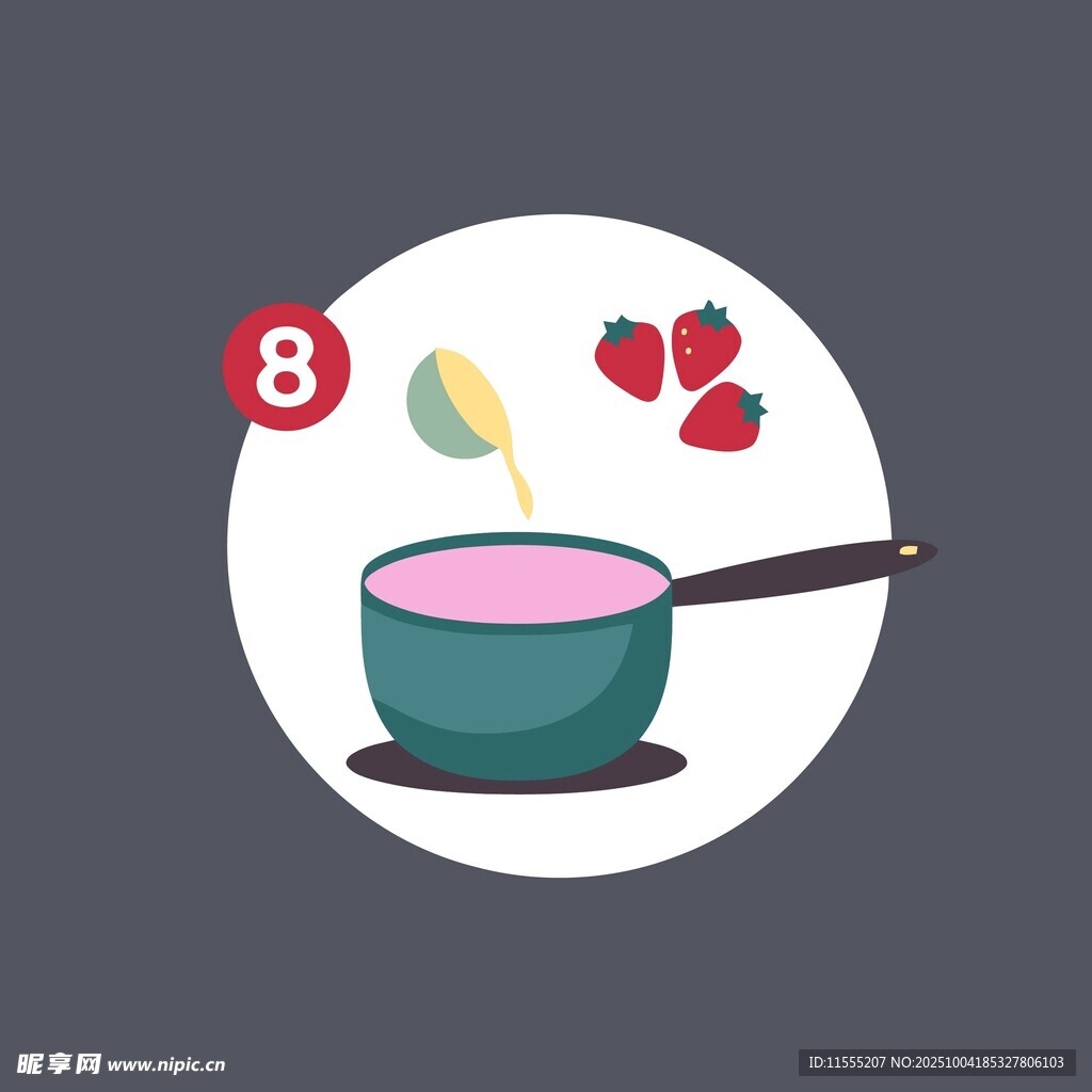 8种食材入锅烹饪示意图