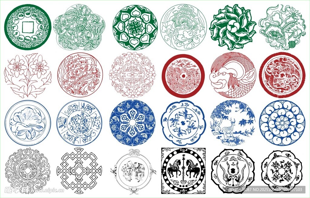 圆形花边 圆形边框 花边花纹