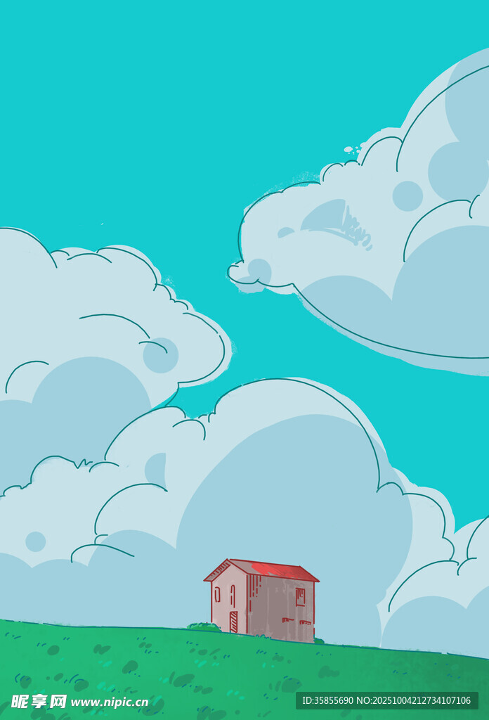 草原上的红房子