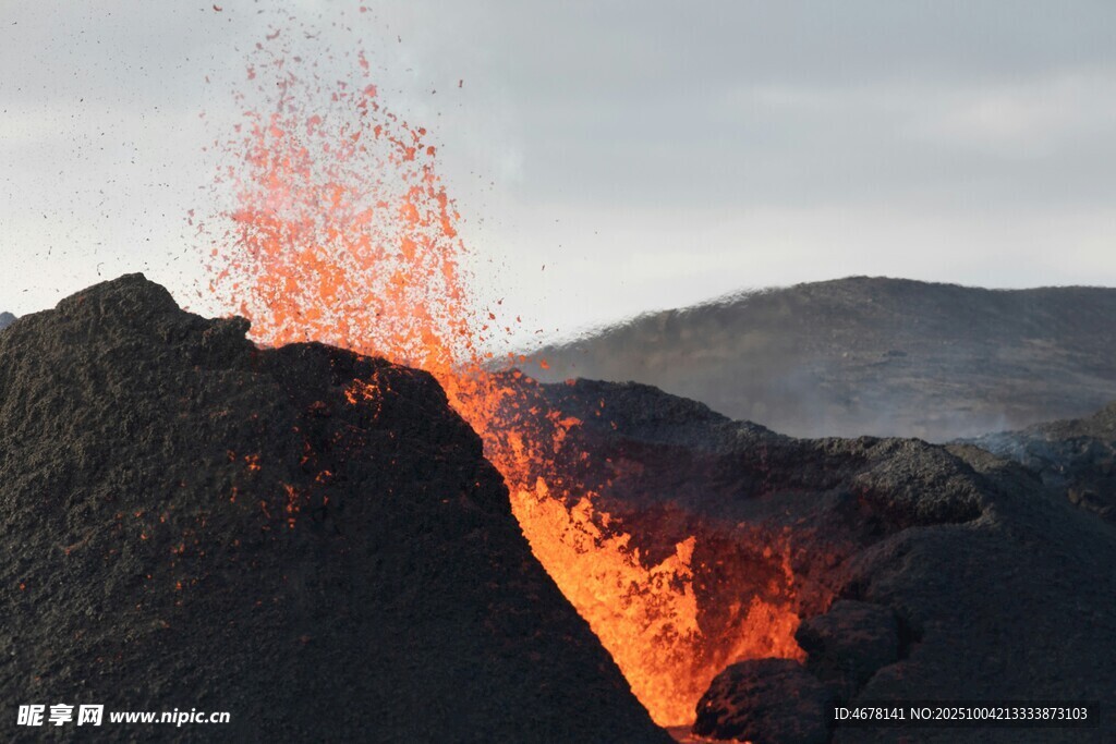 火山喷发瞬间壮观景象