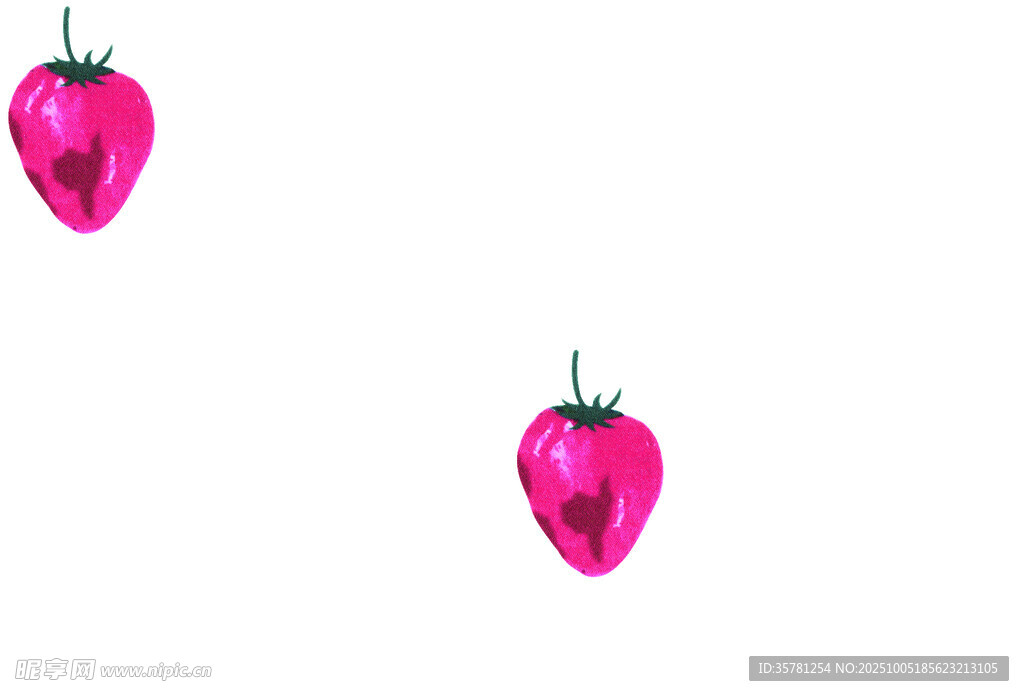 两颗粉色草莓特写