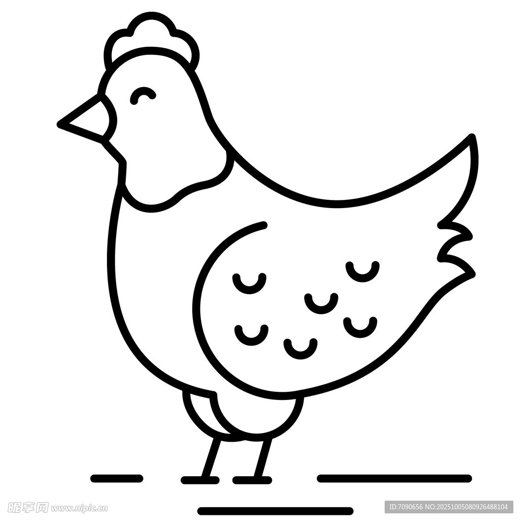 简笔画母鸡形象