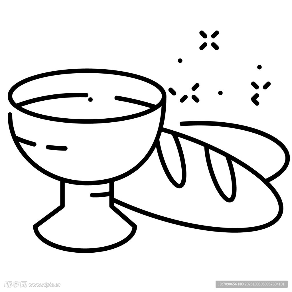 圣餐杯与面包图案