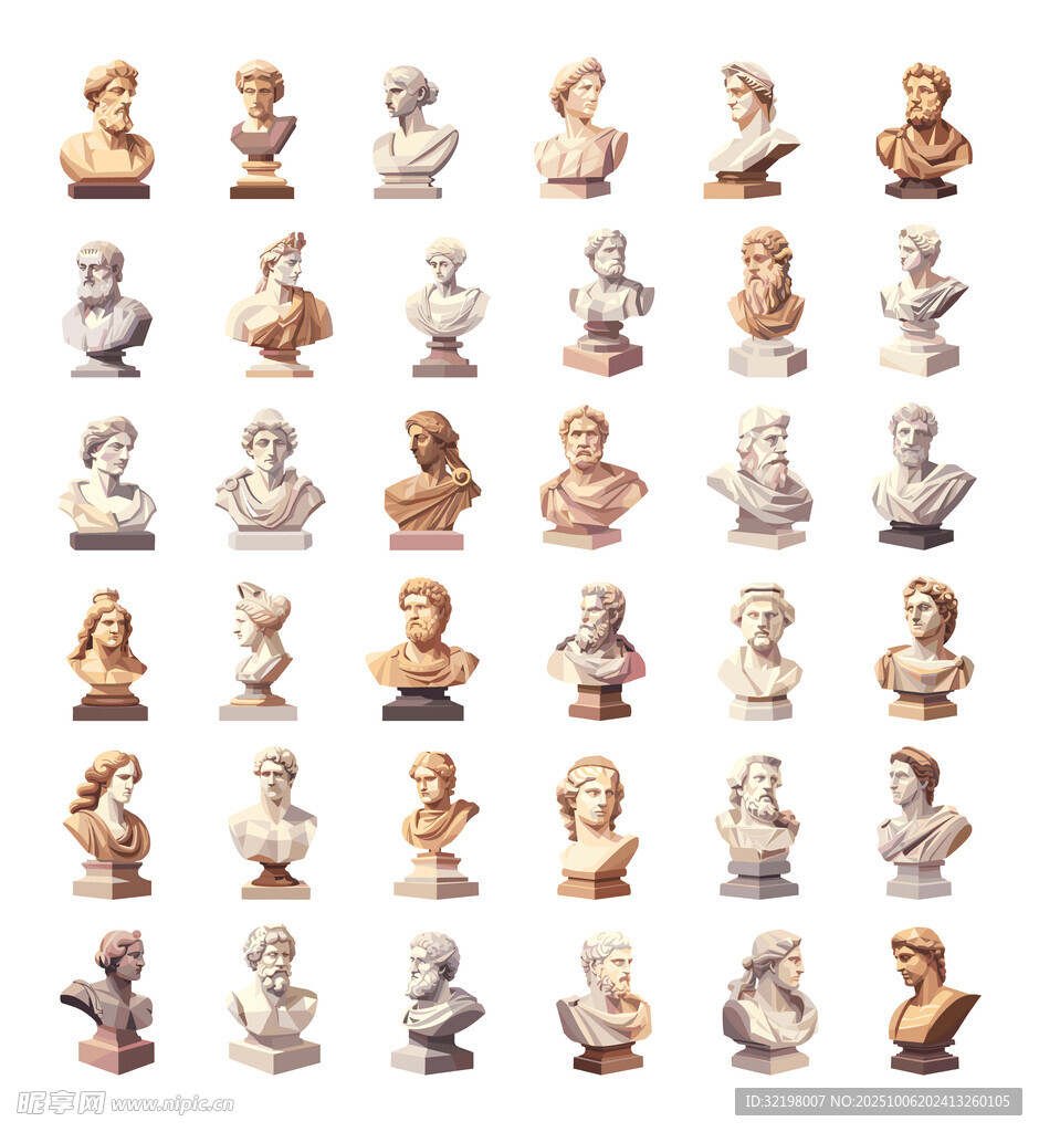 古典人物石膏雕像