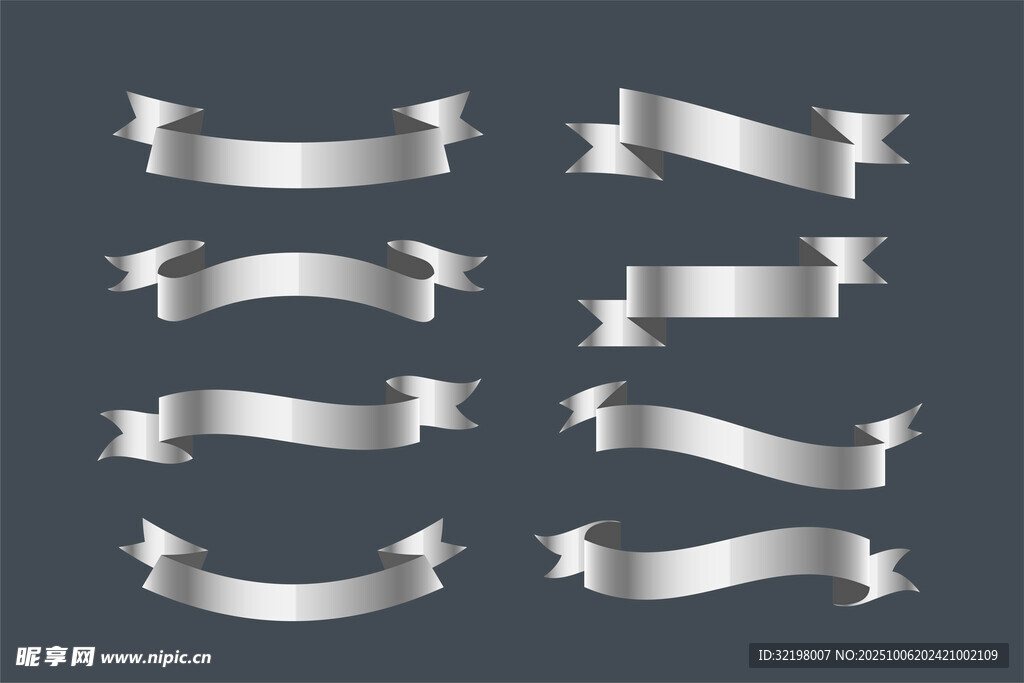 银色丝带标签