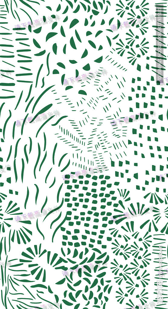 清新绿植无缝图案背景