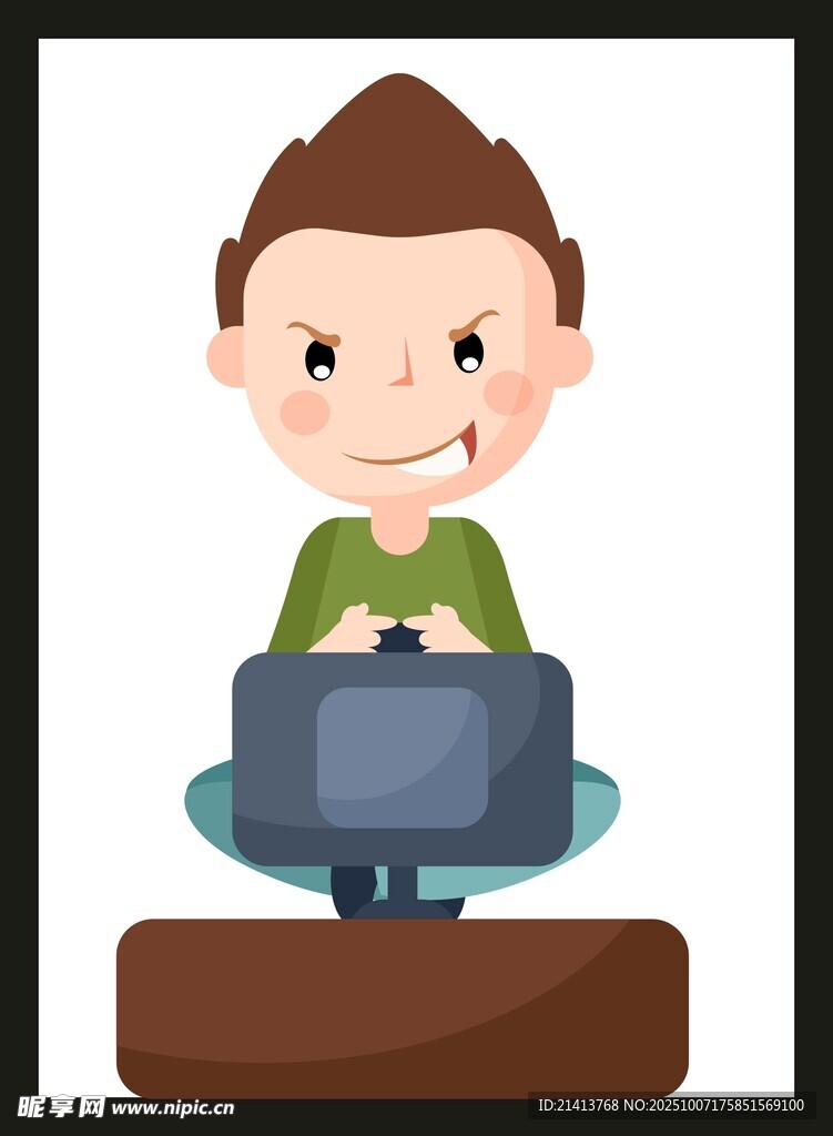 男孩专注玩游戏机男孩专注玩游戏