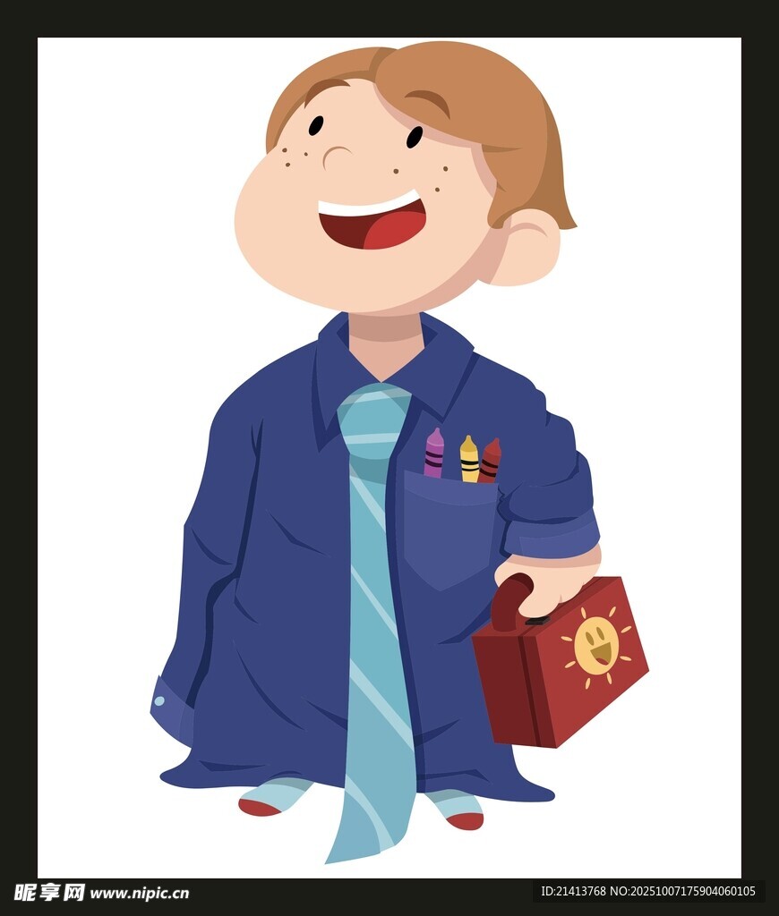 毕业小男孩开心手持文凭