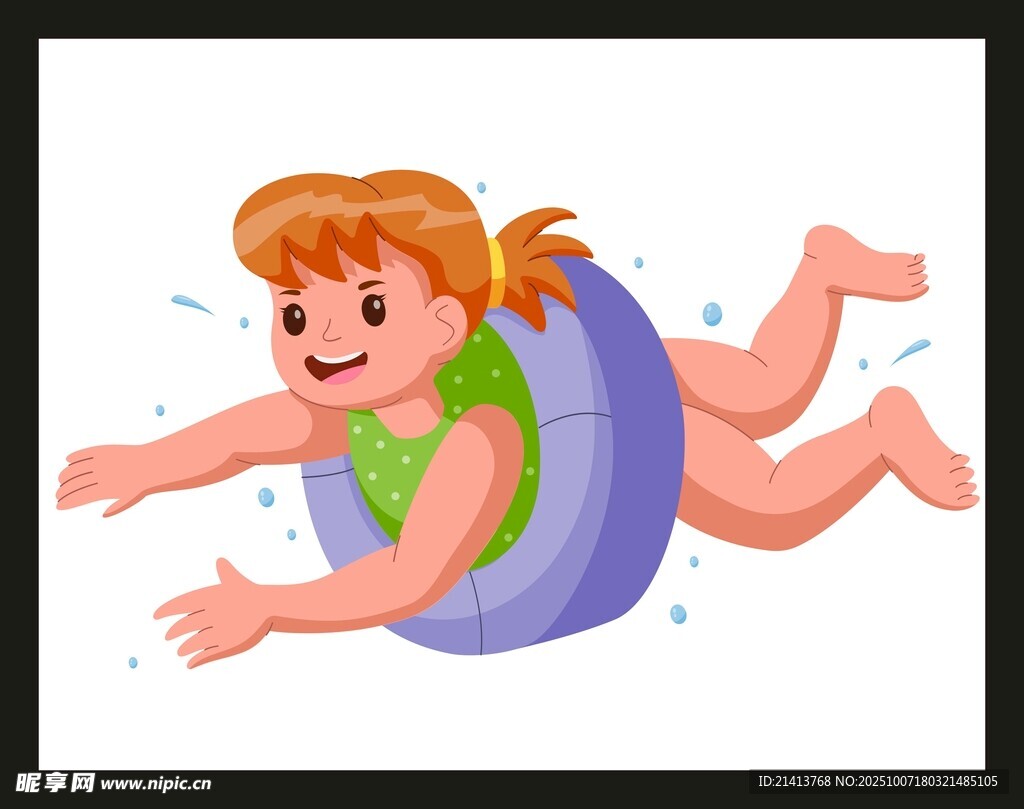 女孩快乐玩水